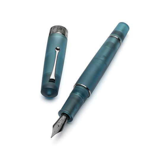Leonardo Momento Zero Grande Pura Fountain Pen Petrol & Ruthenium 14k