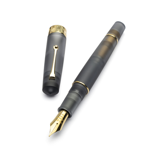 Leonardo Momento Zero Grande Pura Fountain Pen Grey & Gold No. 8 Nib