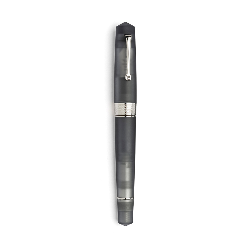 Leonardo Officina Italiana Leonardo Momento Zero Grande Pura Penna Stilografica Grigia & Rodio 14k