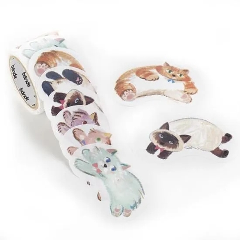 Bande Bande Washi Tape Writable Roll Sticker Running Cat
