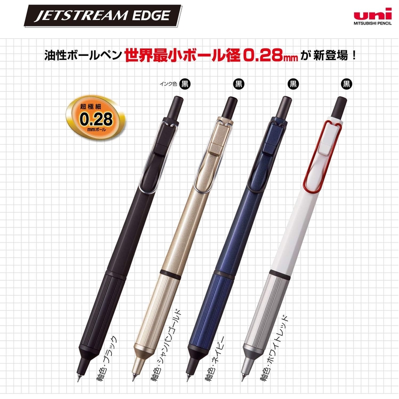 Uni Uni Jetstream Edge 0.28 mm Penna Sfera Champagne Gold