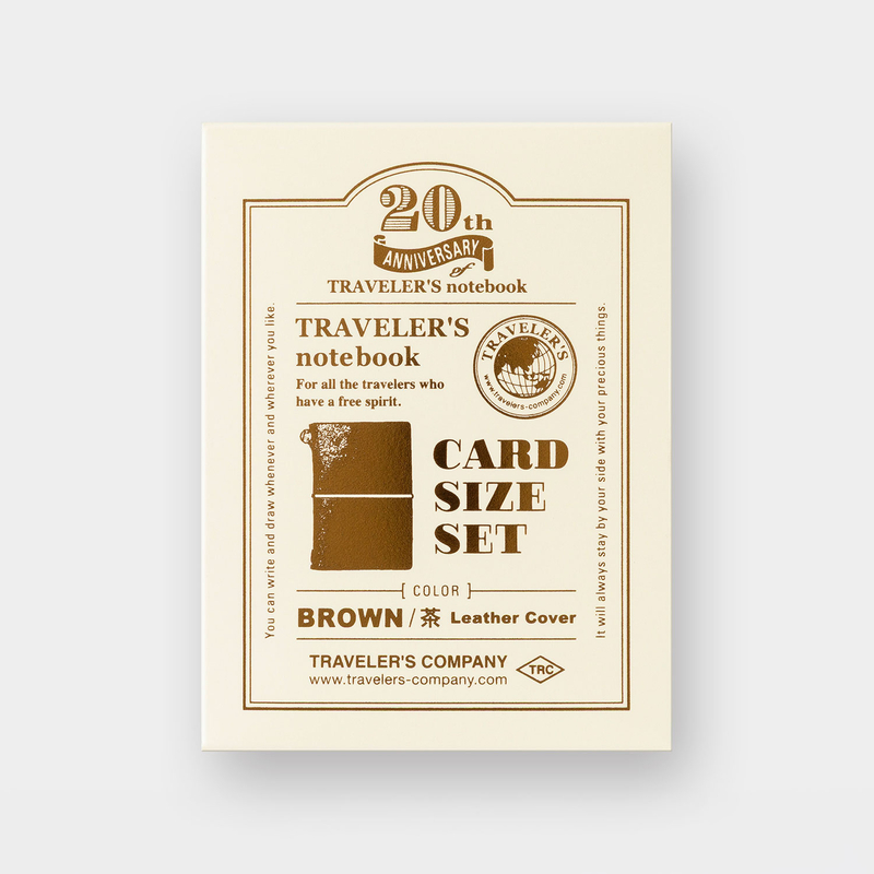 Traveler's Company Traveler's Notebook Card Size 20th Anniversary Set Brown