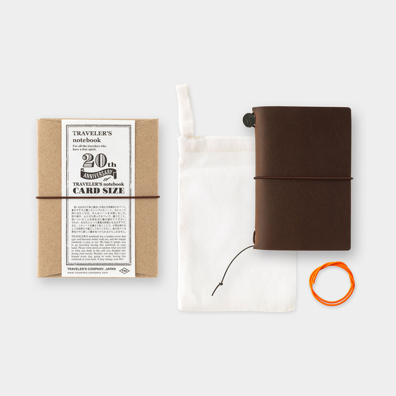 Traveler's Company Traveler's Notebook Card Size 20th Anniversary Set Brown