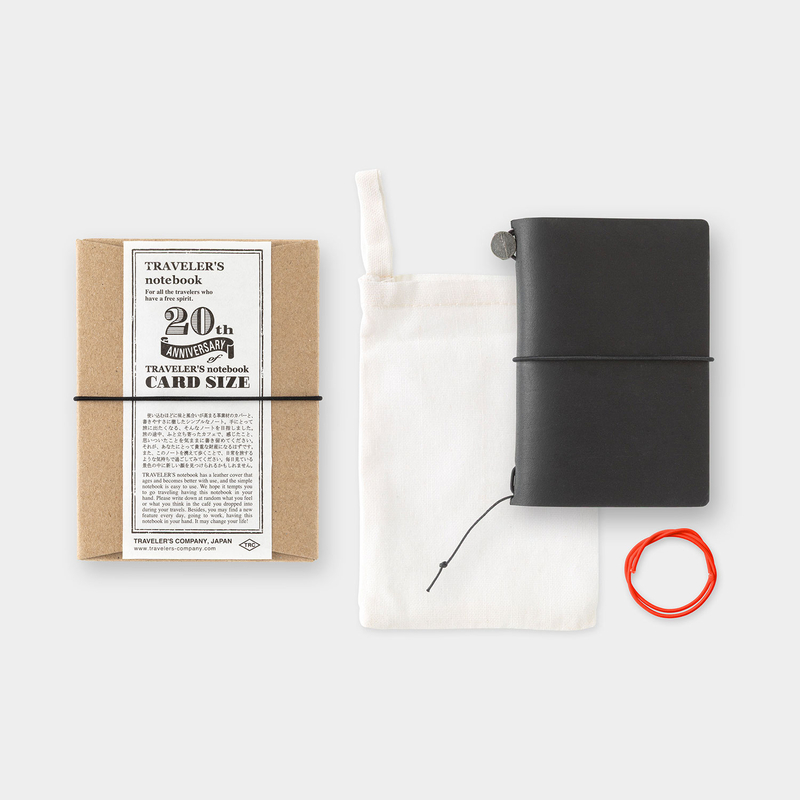 Traveler's Company Traveler's Notebook Card Size 20th Anniversary Set Black