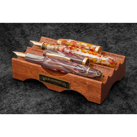 Galen Leather The Pen Bridge Wooden Pen Stand Mahogany