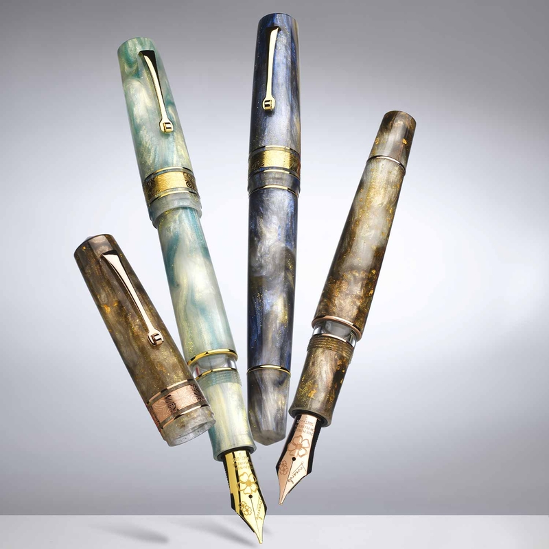 Leonardo Officina Italiana Leonardo Momento Zero Grande 2.0 Fountain Pen Hydrangea No. 8 Nib 14k Limited Edition
