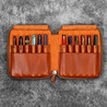 Galen Leather Galen Leather Zippered 12 Slots Pen Case Deep Cognac