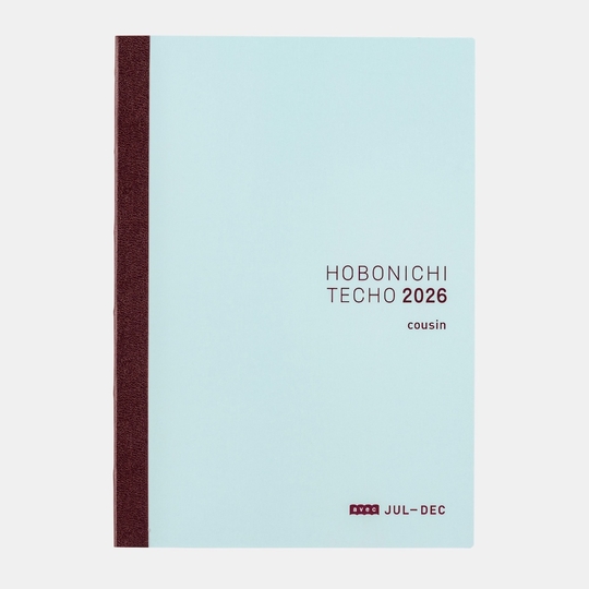 Hobonichi Techo Cousin Avec Books 2026 Agenda A5 Giornaliera Luglio-Dicembre