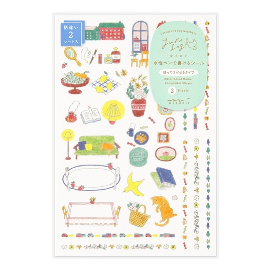 Midori Yuru Log Decoration Stickers 2 Sheets Daily Life