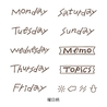 Midori Midori Paintable Rotating Stamp Soft Color Days of the Week Brown