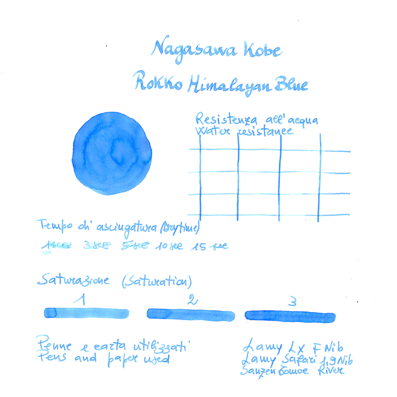 Nagasawa Nagasawa Kobe Monogatari Rokko Himalayan Blue Ink Bottle 50 ml