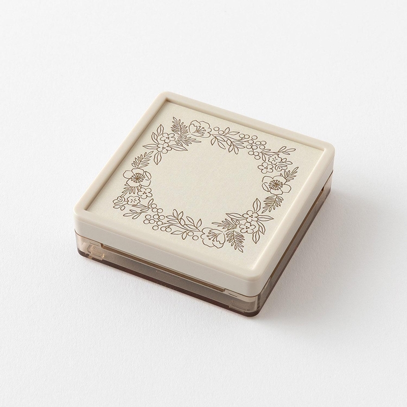 Midori Midori Paintable Stamp Pre-Inked Soft Color Floral Decoration Brown