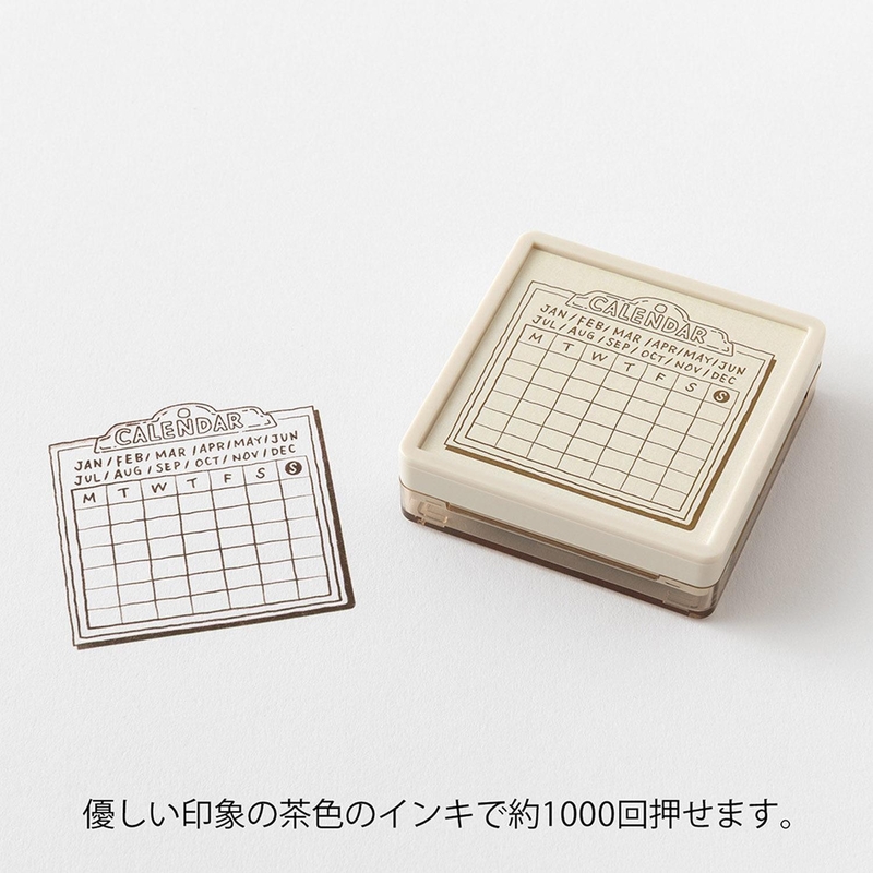 Midori Midori Timbro Preinchiostrato Soft Color Calendario Marrone